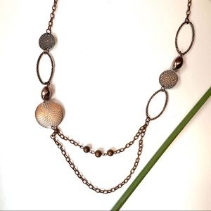 Copper Layering Necklace & Earrings Set